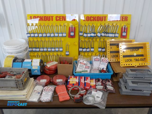 Lot 2-34085 - Large lot of lock out items. Locks, keys, tags, storage boxes. See pics