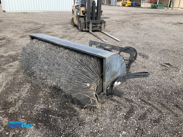 Lot 2-40899 - 60” sweeper skid steer attachment, hydraulic driven sweeper, has hoses with quick couplers, manual s...