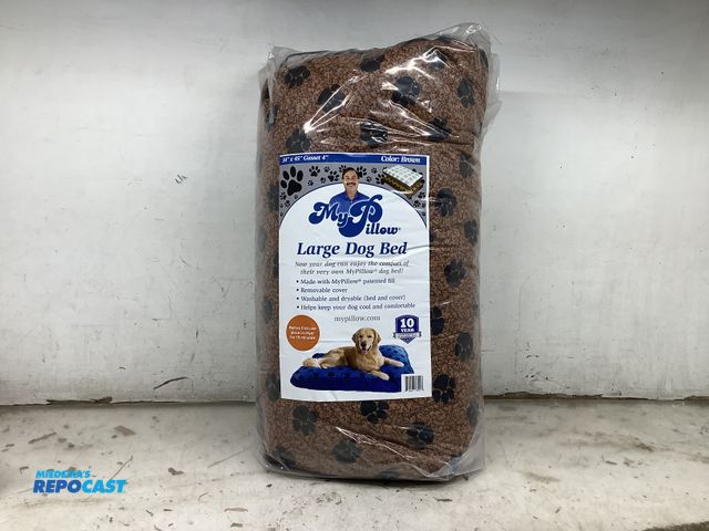 Lot 2-65731 - 1 My Pillow  Large brown dog bed, 34”x45” Gusset 4”