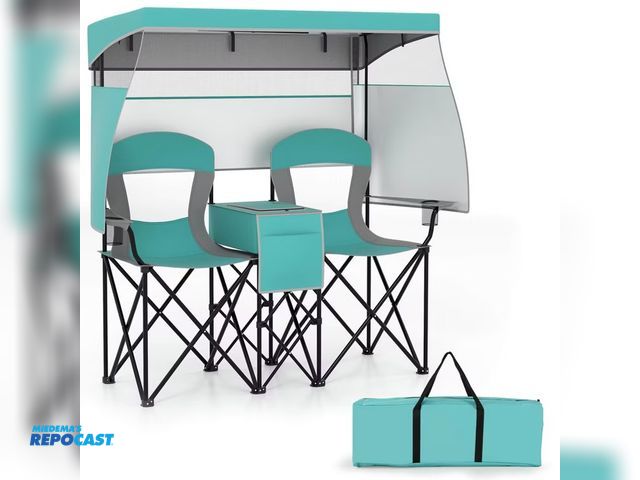 Lot 2-91385 - Double camping chair with canopy model#NP12644