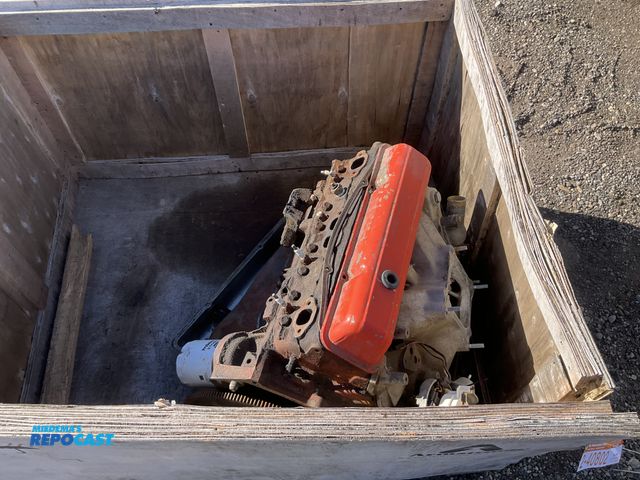 Lot 2-40802 - Chevy small block V8 gas engine, Holley intake, missing parts, block casting no. 355909