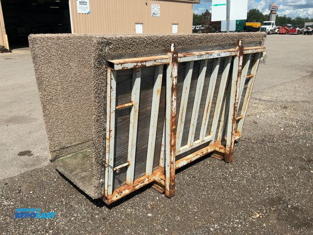 Lot 2-21110 - Metal Forkable Rack, 86”x50”x55” tall, carpeted wood sides and deck, one side loose