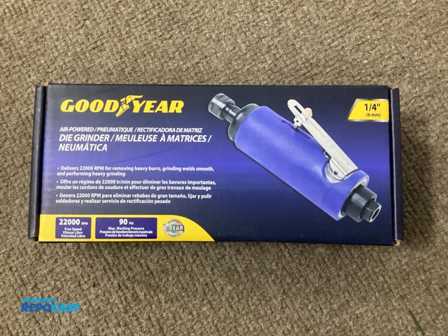 Lot 2-77703 - New New GoodYear 1/4” Air Powered Die Grinder. 22,000 RPM, for removing burrs, grinding welds, and h...