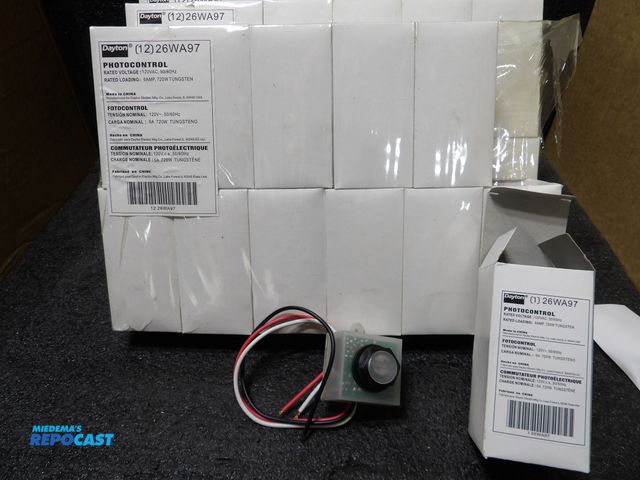 Lot 2-53244 - lot of (36) new Dayton Photo Control turn locking photo cell mounting SPST, 120 V AC Includes lock n...
