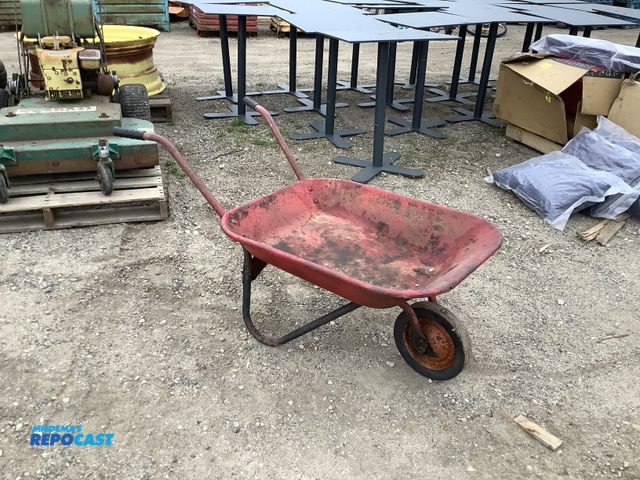 Lot 2-35160 - Red vintage wheel barrow