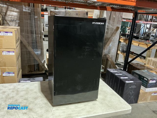 Lot 2-32431 - RVISION 12v 3.2 cu.ft. mini refrigerator. Scratch and dent- 18”x17”x32”