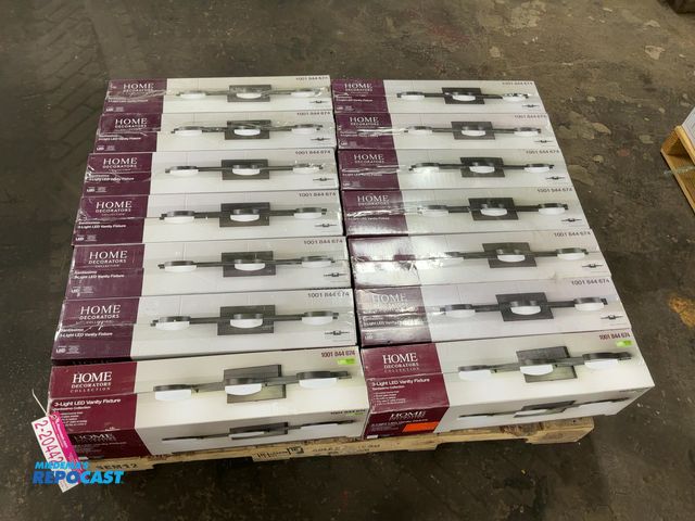 Lot 2-20442 - (14) Home Decorators Collection Santissimo 3-Light LED Vanity Fixtures, Oil Rubbed Bronze Finish, Et...
