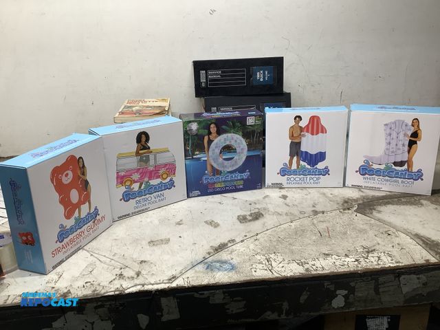 Lot 2-93949 - Lot of (4) Asst. Pool Rafts &amp; (1) Pool Candy Tube Illuminated