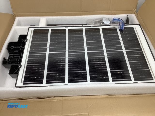 Lot 2-32680 - Lot of (2) monocrystalline Solar panels aluminum frame for commercial lighting and street lights etc...