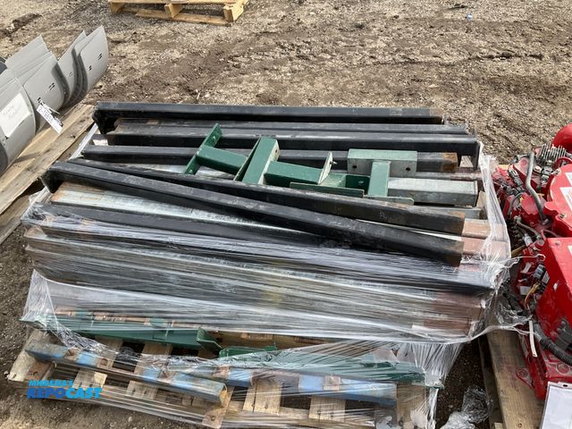 Lot 2-19859 - Skid lot of Metal heavy duty industrial structural brackets and supports approx. 47” long (some vary...