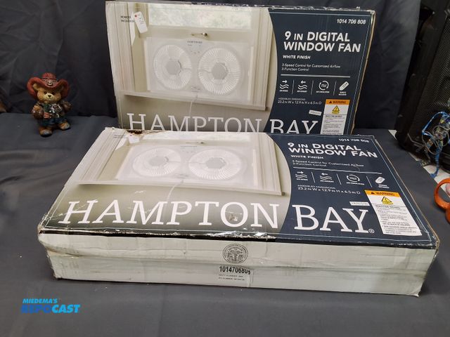 Lot 2-27892 - (2) 9IN HAMPTON BAY DIGITAL WINDOW FANS