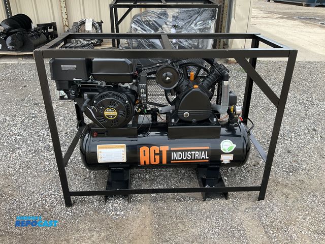 Lot 2-10848 - New AGT Industrial AC Air Compressor Portable Gas Powered Electric Start Recoil Start