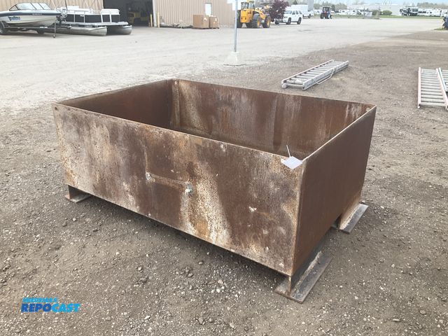 Lot 2-43704 - Metal crate 72-1/2” x 48-1/2” with 24”T sides, 1/4” thick steel, used