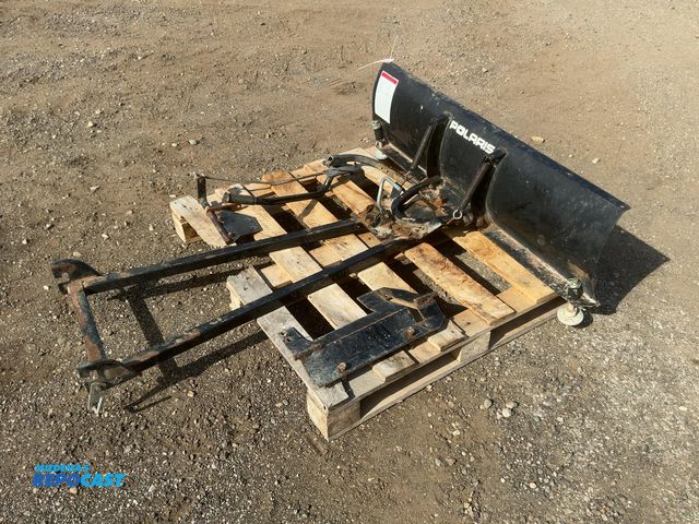 Lot 2-40690 - Used Polaris 48" Snow Plow for ATV, Manual Angle, Spring Trip, comes with mount and manual lift link...