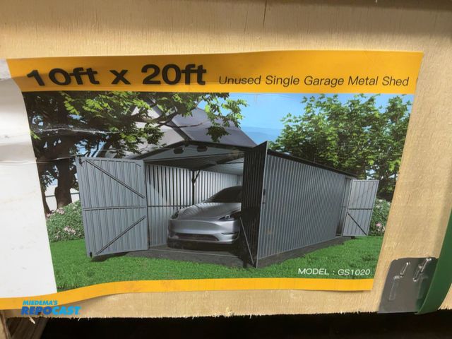 Lot 2-44249 - New Chery Industrial 10’ x 20’ Single Garage Metal Shed, 120.5” wide x 238.6” deep x 91.3” tall over...