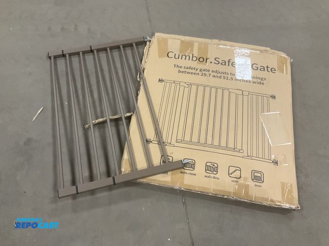 Lot 2-65648 - New (1) brown steel pipe Cumbor safety gate adjustable to fit openings between 29.7 to 51.5 inches