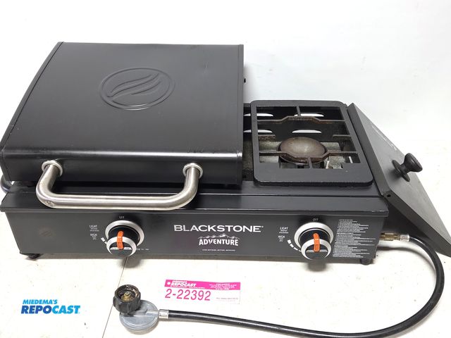 Lot 2-22392 - BLACKSTONE Adventurer flat griddle grill with side burner, LP Propane.