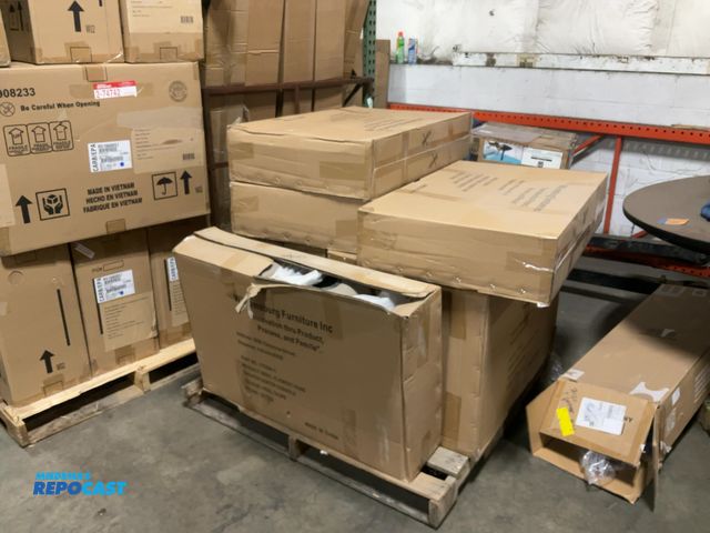 Lot 2-24996 - Lot of (9) boxes of various colored Williamsburg Furniture Element Home Theater Centrr Consoles-colo...