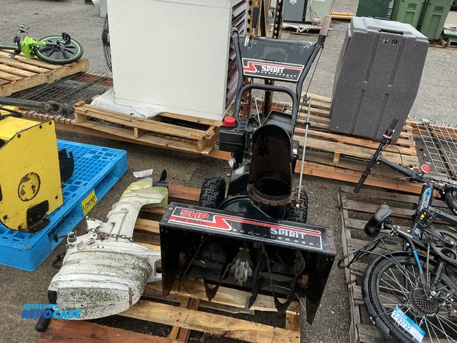 Lot 2-93730 - Lot with Spirit 5HP 24” Path Snow Thrower D2450050, &amp; Mercury 110 Outboard Motor