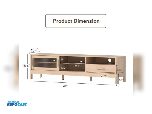 Lot 2-96671 - Brand New Wooden TV Stand #2037-LOG