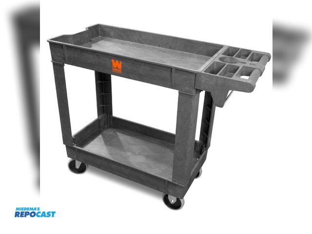 Lot 2-10032 - WEN 73009 500-Pound Capacity 40 by 17-Inch Two-Shelf Service Utility Cart