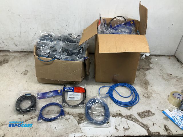 Lot 2-77265 - Lot of (2) boxes full of HDMI and internet cords