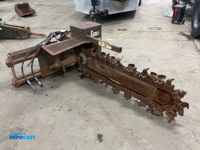 Lot 2-42418 - Used Lowe Model 21 Trencher Skid Steer Attachment, Universal Quick Attach, Approx. 4’ Max Trench Dep...