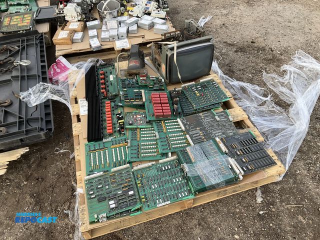 Lot 2-19331 - Large Lot of various circuit boards and vintage television