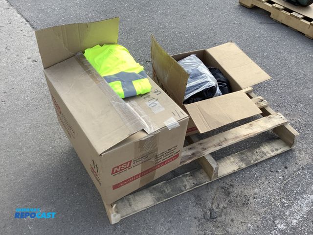 Lot 2-93931 - Lot of black Neese X-Large rain coats, and neon yellow PIP Engleson protective safety shirts