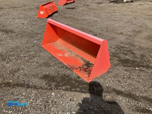 Lot 2-40567 - 60” loader bucket for Kubota tractors, Pin-on, comes with 1” pins, welded on cutting edge