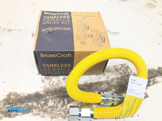 Lot 2-13533 - Lot of (3) Brass craft tankless service valve kit