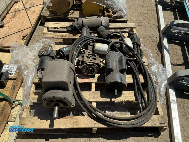 Lot 2-75320 - Skid lot of Electric Motors, Hydraulic Motors, and more