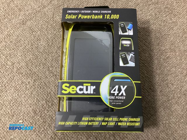 Lot 2-63256 - New Secur Solar Powerbank 10,000. Emergency/outdoor/mobile charging. High efficiency solar cell phon...