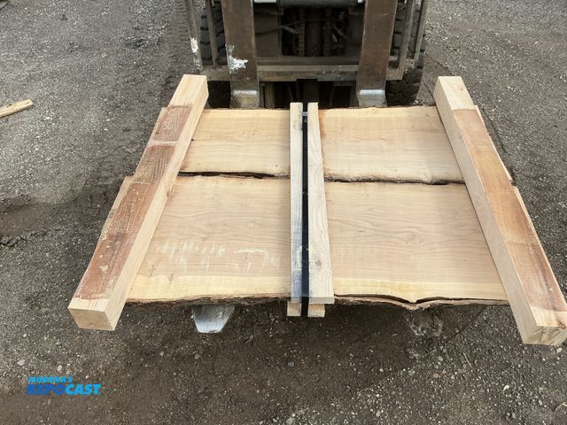 Lot 2-73130 - Lot of (2) 8/4 Cherry Slabs w/ Live Edge- approx. 16-20" w x 48" long