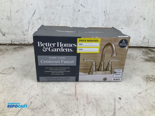Lot 2-79846 - Better homes and gardens Stanford center set said nickel faucet