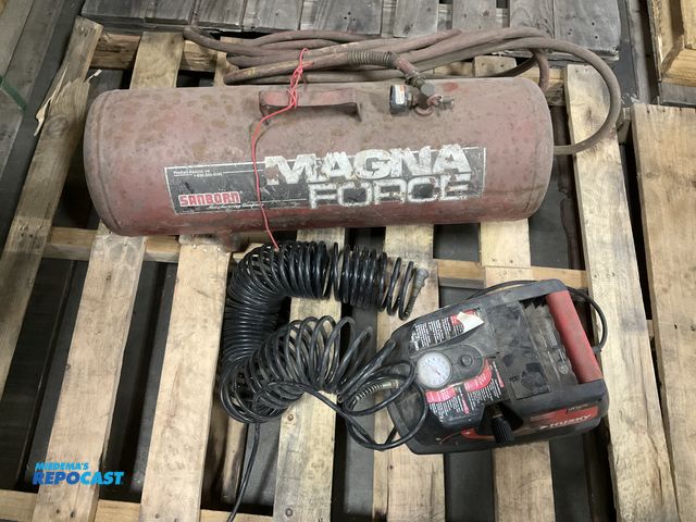 Lot 2-67996 - 2 Husky portable air compressor, and a Sanborn Magna Force portable air tank model no. 098-0800