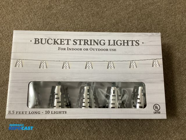Lot 2-76414 - New BUCKET STRING LIGHTS. 8.5 feet long, 10 bucket lights, for indoor or outdoor use.