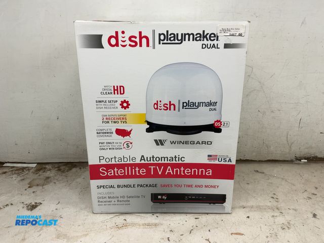 Lot 2-74150 - 1 New Dish Playmaker dual Portable automatic Satellite TV Antenna