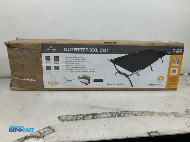 Lot 2-19922 - Teton Sports Outfitter XXL Cot, 86”x45”x19.5”, 600lb Capacity - Box is Damaged