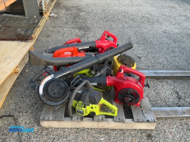 Lot 2-73075 - Lot of (7) Including (5) Gas Powered Leaf Blowers and (2) Poulan Chainsaws (One chainsaw is missing ...