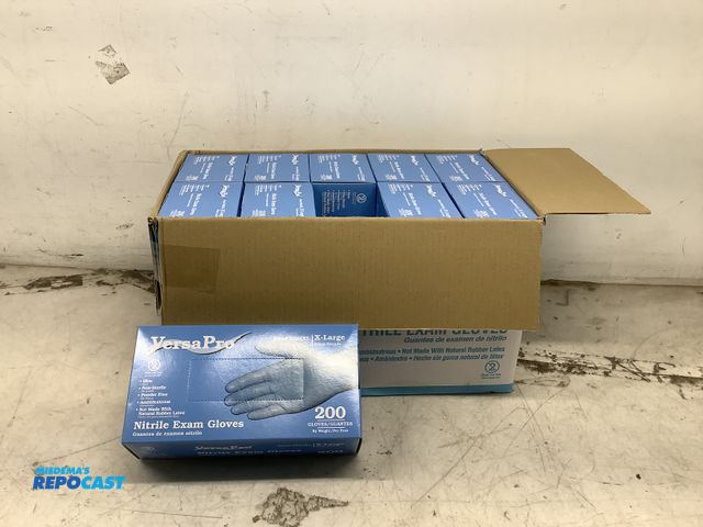 Lot 2-92412 - Lot of (10) boxes of blue X-large nitrile exam gloves (200 gloves per box)