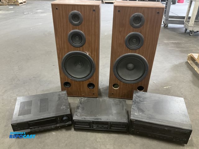 Lot 2-33016 - . . . Skid lot of late 80s-early 90s Stereos, Receivers, and 12” Speaker Boxes