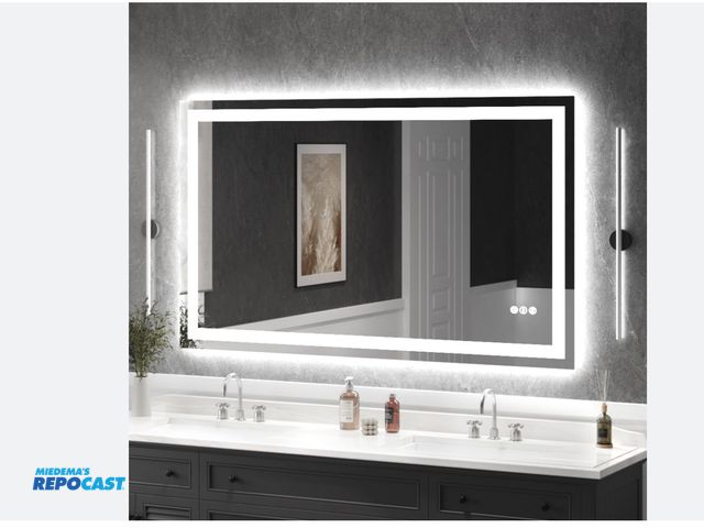 Lot 2-35193 - New UShower KM0l5-S1R15090UL 60” x 36” LED Bathroom Mirror with Tempered Glass