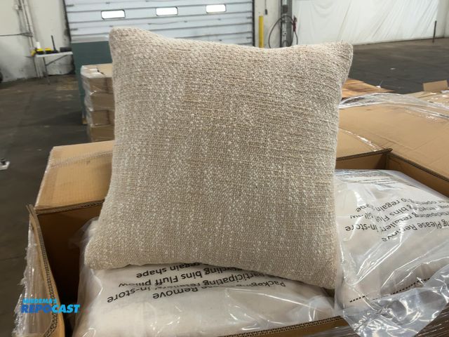 Lot 2-21131 - (9) Boxes of (10) New Room Essentials 16"x16" Beige Throw Pillows, one that is out of bag is a littl...