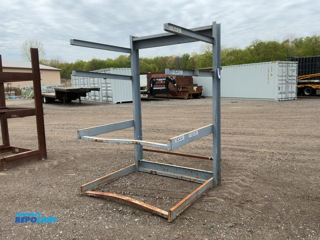Lot 2-34466 - Metal 4-Tier Cantilever Rack, welded together, arms stick out 48”, 64-1/2”x57”x8’ tall, one arm is c...