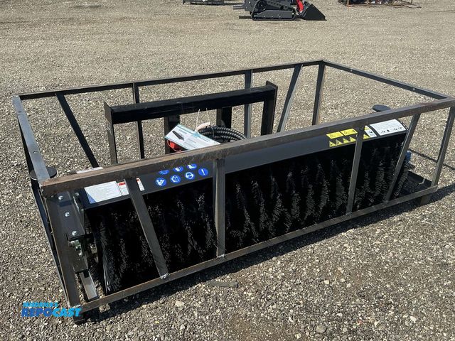 Lot 2-44808 - New AGT / Mower King SSAB72 Rotary Broom Skid Steer Attachment 72” Quick Attach Hydraulic Powered