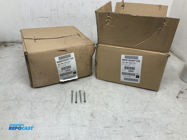 Lot 2-74618 - 2-cases #8-15 x 2-1/2" drywall silver Ruspert Screws - 2500 screws per case = 500 total screws