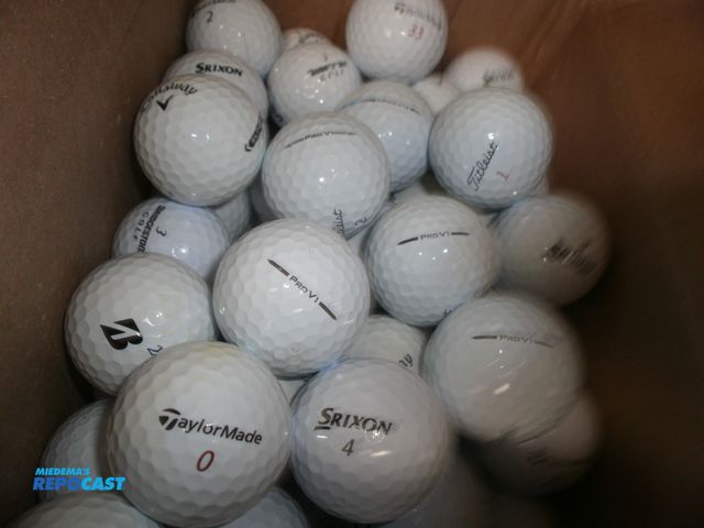 Lot 2-62399 - 100+ gold balls including Prov1, Prov1X, Callaway, Titleist, Bridgestone, Kirkland, Nike, Taylor Mad...