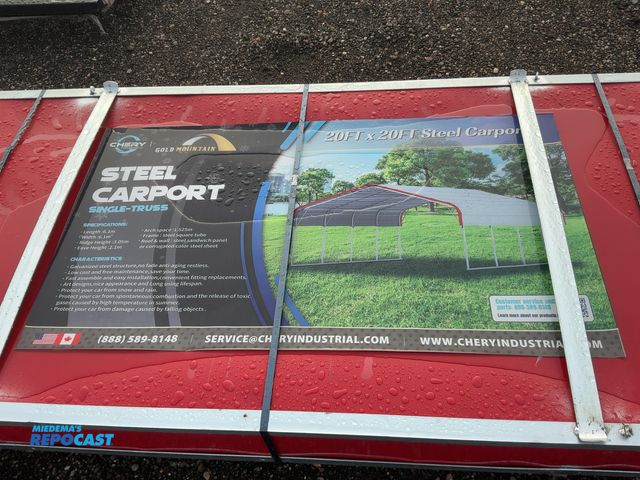 Lot 2-21064 - New Chery Industrial Gold Mountain 20’ x 20’ Steel Carport, 2.1 Meter Eave Height, 3.05 Meter Ridge ...