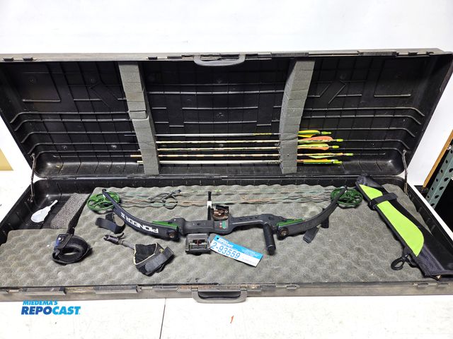 Lot 2-93559 - BEAR Pioneer ii Youth compound bow, with case, releases, some arrows.